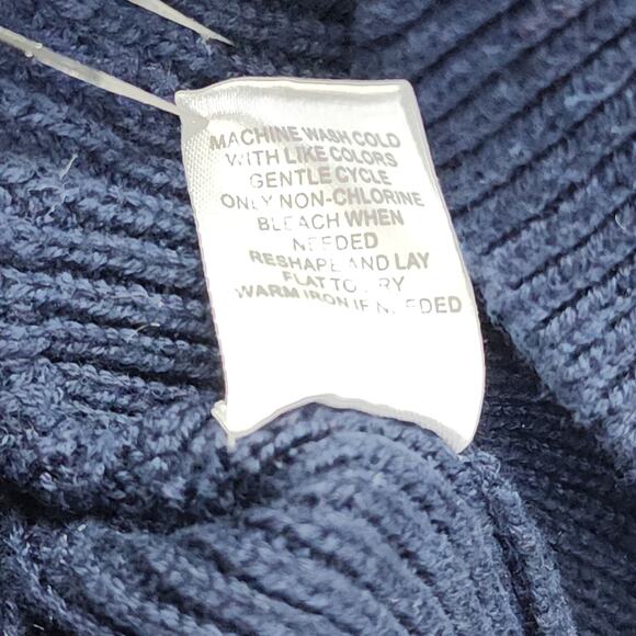 Vintage Holland America Line Sweater Women's Size L Blue Half Zip Cotton Knit - Picture 6 of 9